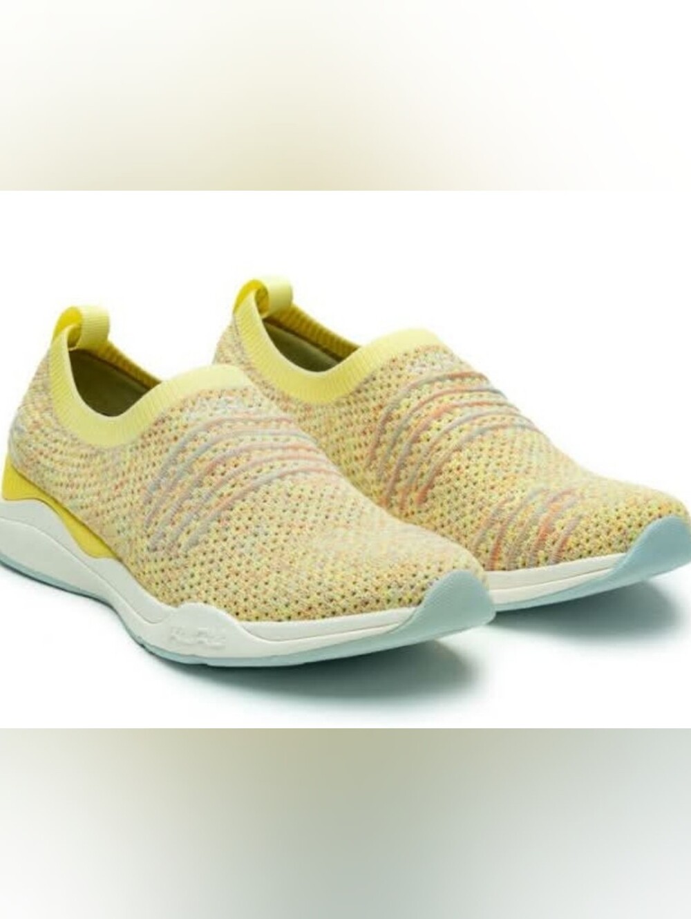 Kuru Stride Slip-On Yellow Burst Confetti Knit Uppers Sz 9